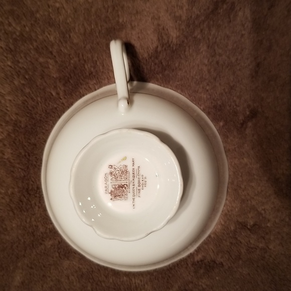 Vintage Paragon Bone China Teacup & Saucer Set Double Warrant / Peach, floral - Picture 11 of 17